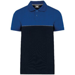 Polo bicolore &eacute;coresponsable manches courtes WK210 Marine / Bleu royal