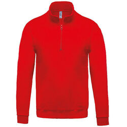 Sweat-shirt col zipp&eacute; K478 Rouge