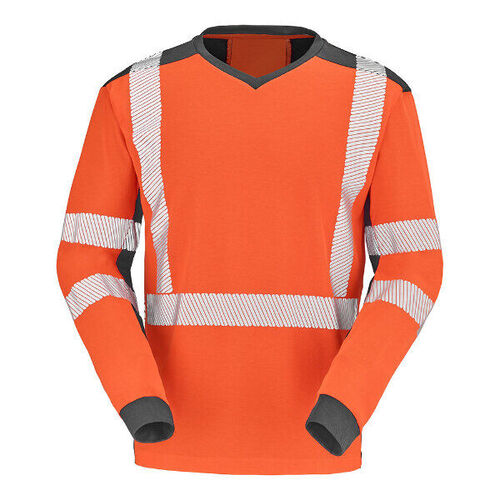 Tee-shirt manches longues FLUO SAFE XP Orange fluo / Gris charcoal