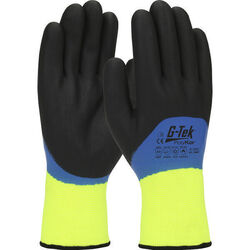 Gants tricot&eacute;s jaunes HV double enduction nitrile 41-1415