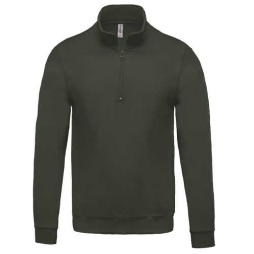 Sweat-shirt col zipp&eacute; homme K478 Dark Khaki