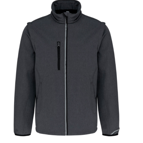 Veste softshell manches amovibles unisexe PA323 Marl Dark Grey