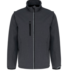 Veste softshell manches amovibles unisexe PA323 Marl Dark Grey