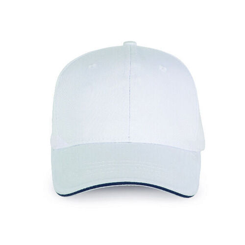 Casquette six panneaux WKP145 Blanc / Marine