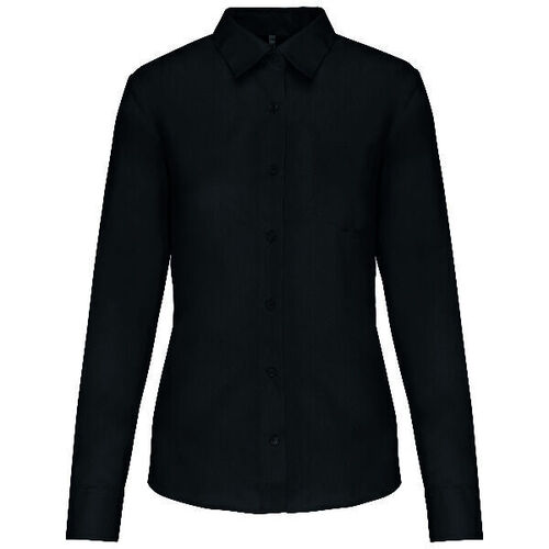 Chemise ML popeline polycoton femme K549 Noir