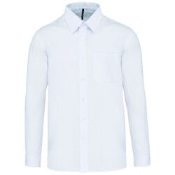 Chemise ML popeline polycoton homme K545 Blanc