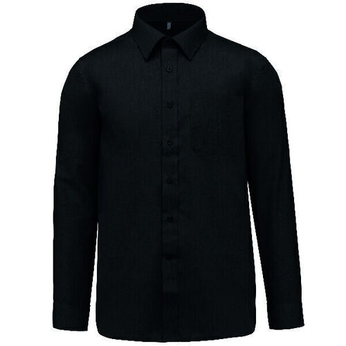 Chemise ML popeline polycoton homme K545 Noir