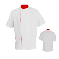 Veste de cusine MC mixte VALIN Blanc / Rouge Veste de cusine MC mixte VALIN Blanc / Rouge